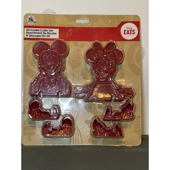 Disney Eats 3D Mickey And Minnie Cookie Cutter Set 6 Pcs Creates 3D Cookies NEW - Picture 1 of 5